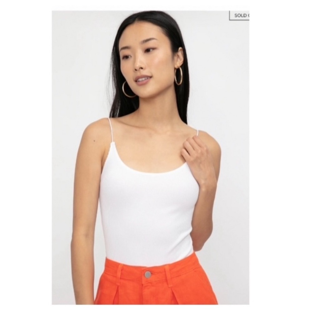 L’Agence Foxy Tank Bodysuit in White- XL.